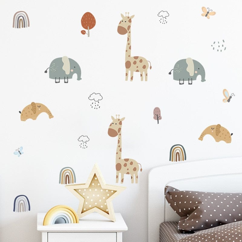 Stickers Chambre Bébé <br> Animaux de la Savane Stickers Mania