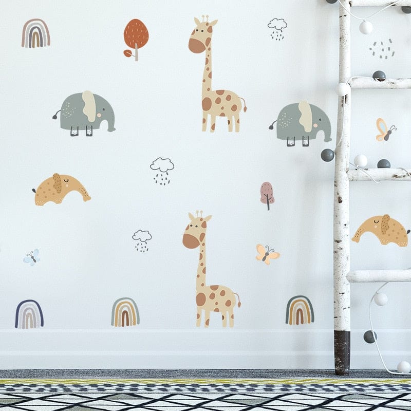Stickers Chambre Bébé <br> Animaux de la Savane Stickers Mania