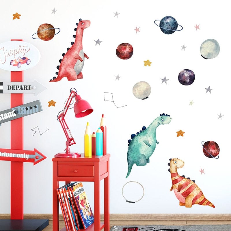 Stickers Chambre Bébé Dinosaures et Planètes Stickers Mania