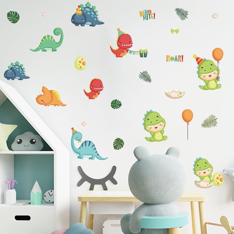 Stickers Chambre Bébé Dinosaures Mignons Stickers Mania