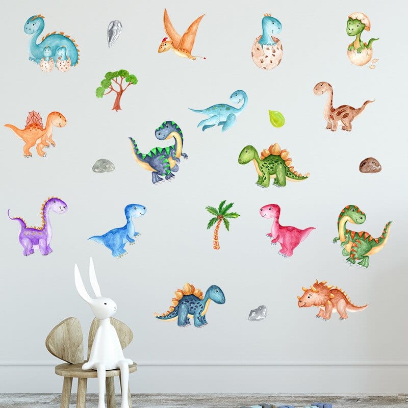 Stickers Chambre Bébé Dinosaures Multicolores Stickers Mania