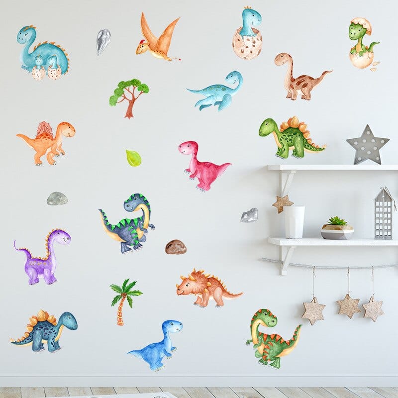 Stickers Chambre Bébé Dinosaures Multicolores Stickers Mania