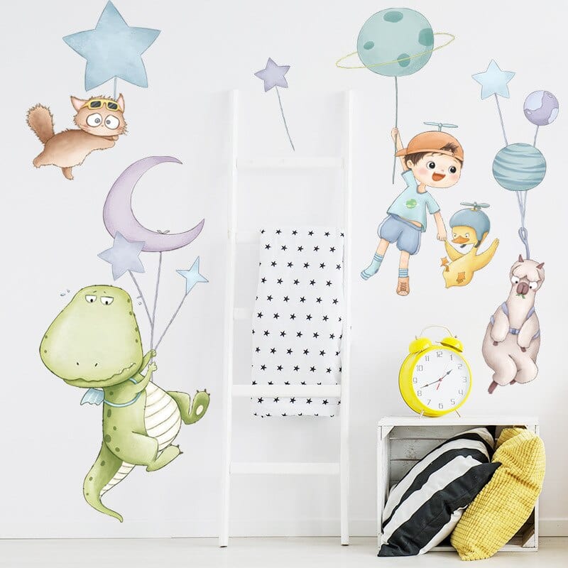 Stickers Chambre Bébé Dinosaures Volants Stickers Mania