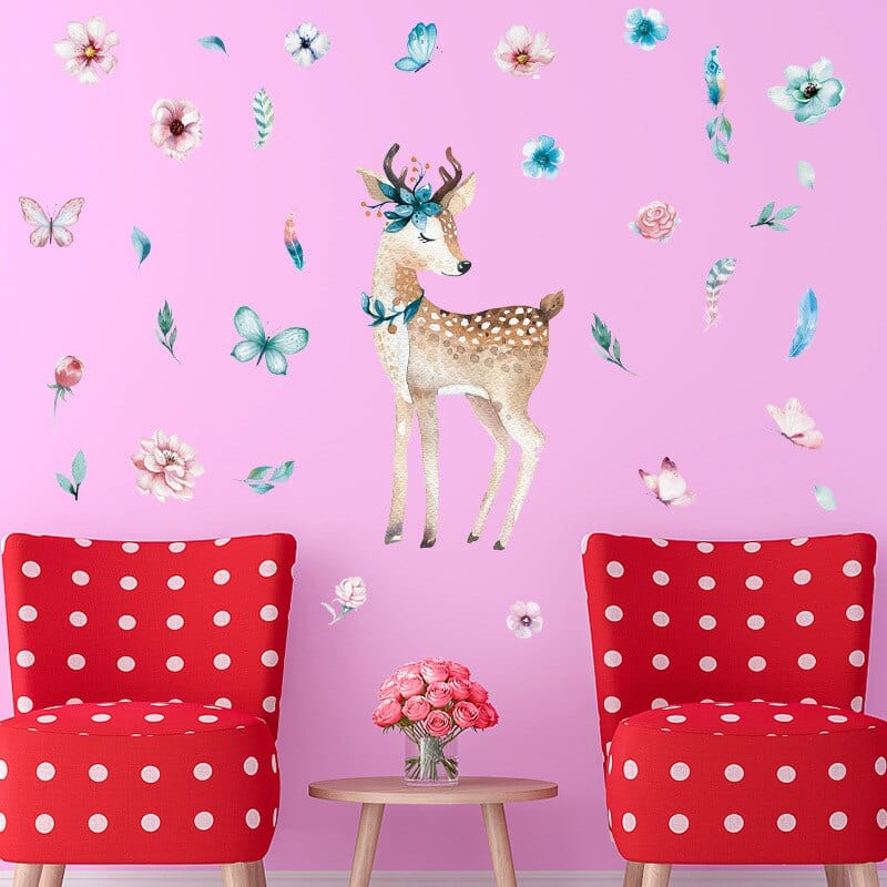 Stickers Chambre Fille <br>Biche Sauvage Stickers Mania
