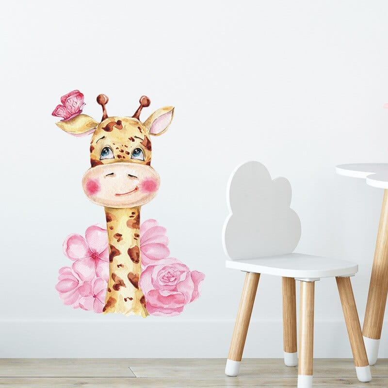 Stickers Chambre Fille<br>Girafe mignonne Stickers Mania