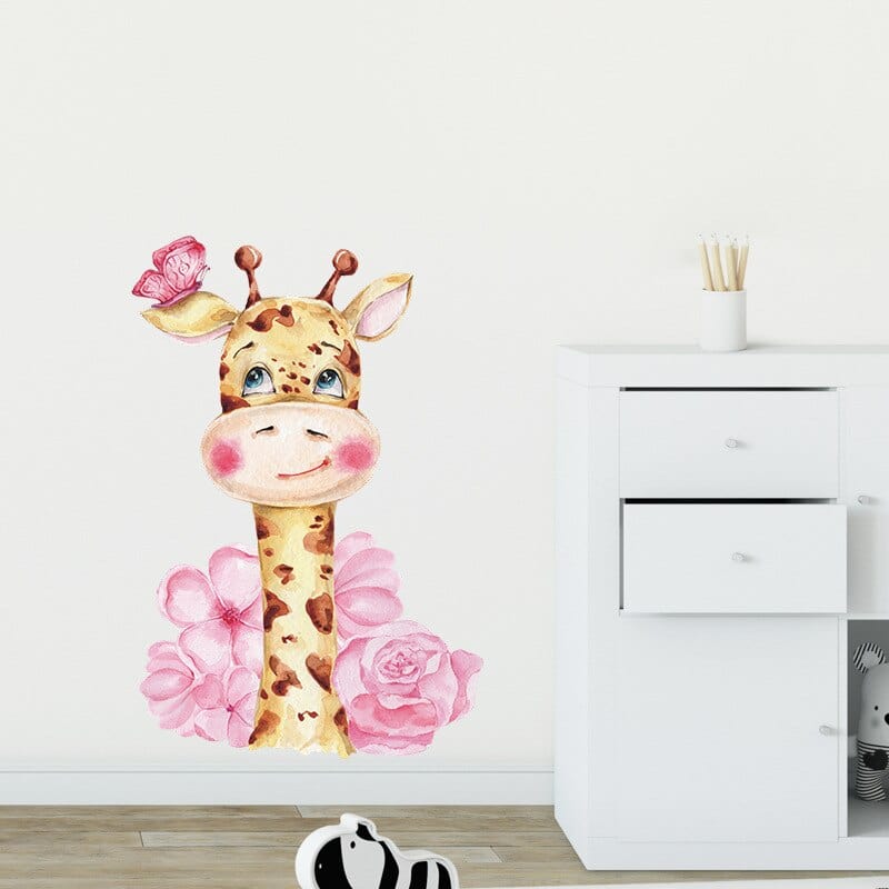 Stickers Chambre Fille<br>Girafe mignonne Stickers Mania