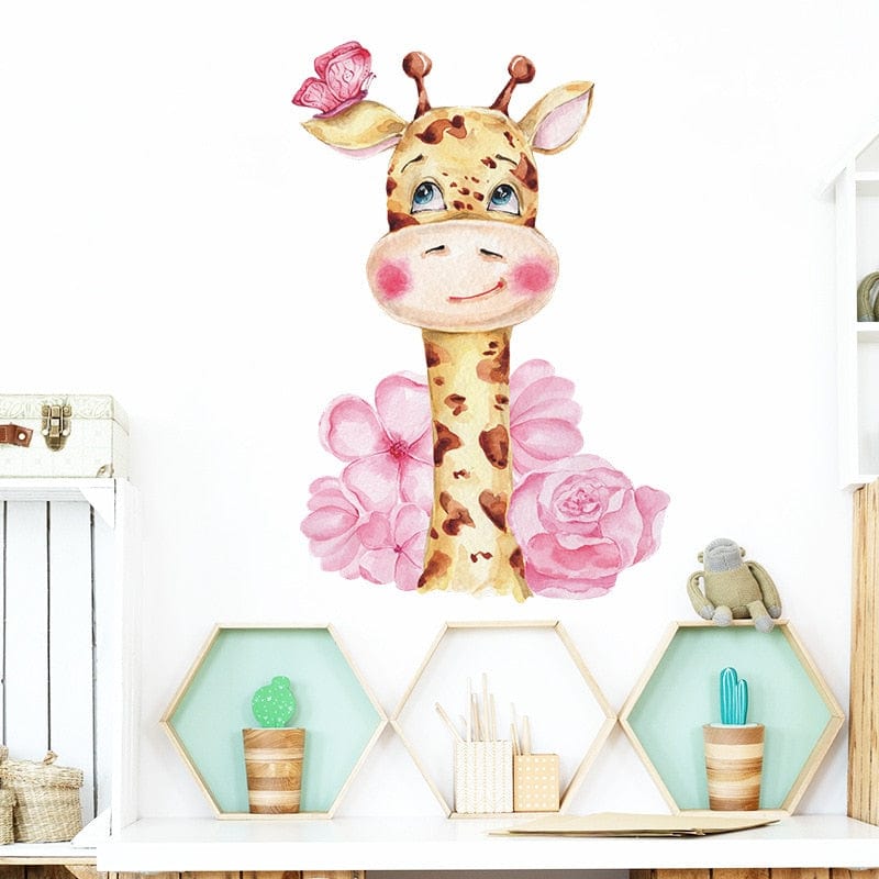 Stickers Chambre Fille<br>Girafe mignonne