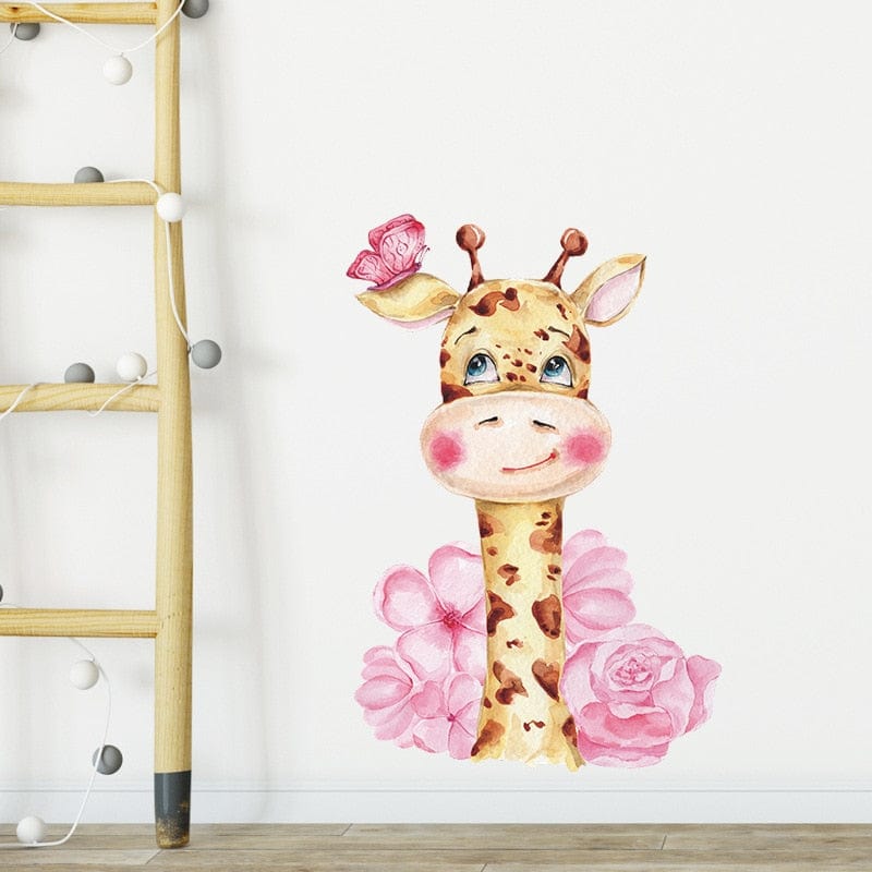 Stickers Chambre Fille<br>Girafe mignonne