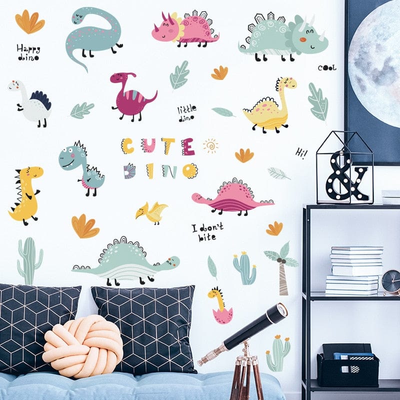 Stickers Chambre Garçon Alphabet et Dinosaures Stickers Mania