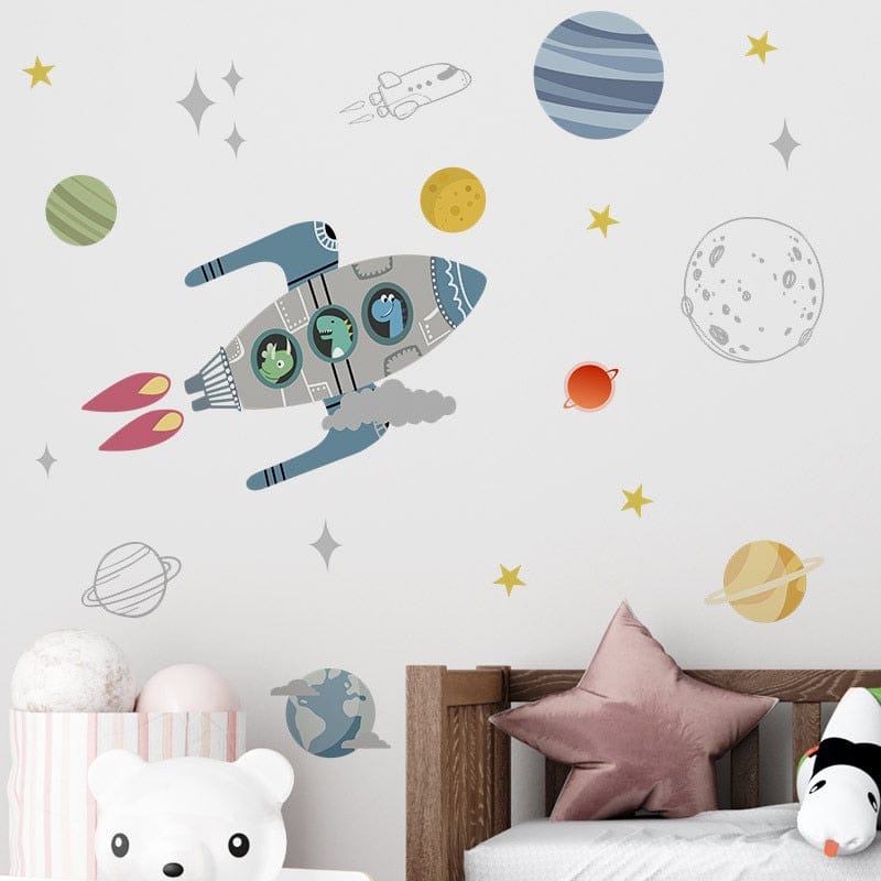 Stickers Chambre Garçon <br>Fusée Spatiale Stickers Mania
