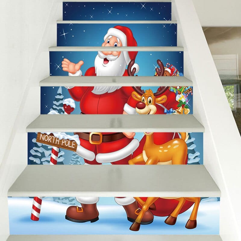 Stickers Escalier Père Noël