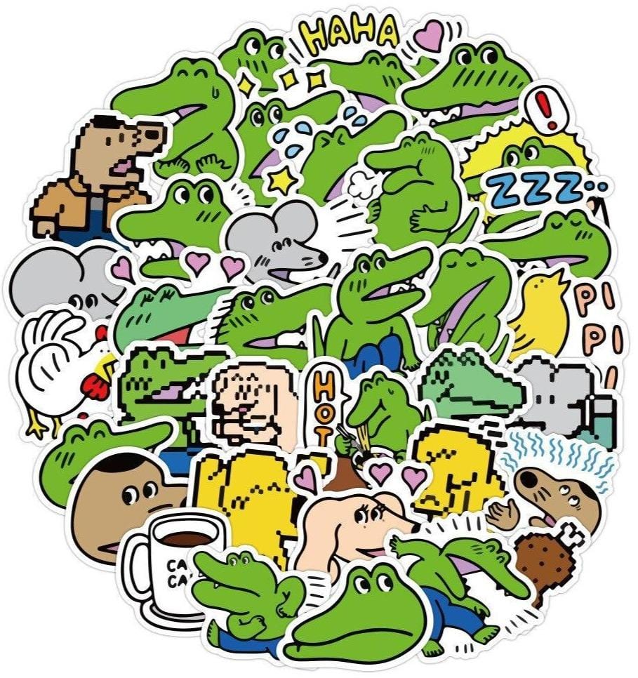 Stickers Kawaii Crocodile <br> (Pack de 80) Stickers Mania