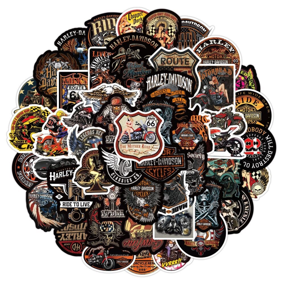 Stickers Moto Vintage<br> (50 pcs) Stickers Mania
