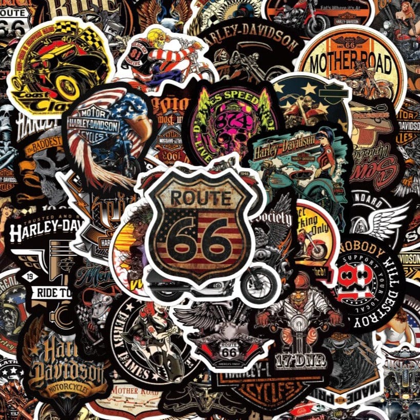 Stickers Moto Vintage<br> (50 pcs) Stickers Mania