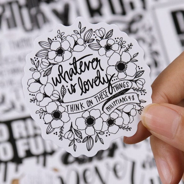 Stickers Noir et Blanc<br> Citations (50 pcs) Stickers Mania