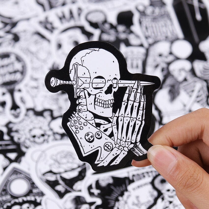 Stickers Noir et Blanc<br> Gothique (50 pcs) Stickers Mania
