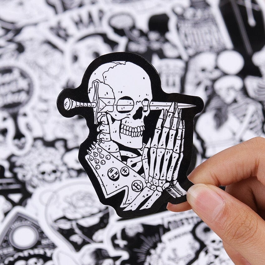 Stickers Noir et Blanc<br> Gothique (50 pcs)