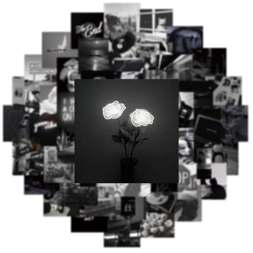 Stickers Noir et Blanc<br> Photos (50 pcs) Stickers Mania