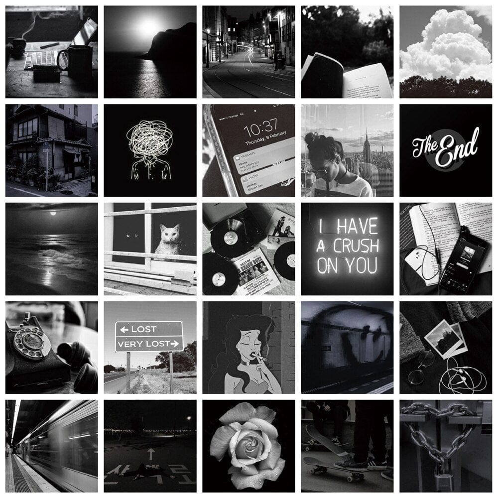Stickers Noir et Blanc<br> Photos (50 pcs) Stickers Mania