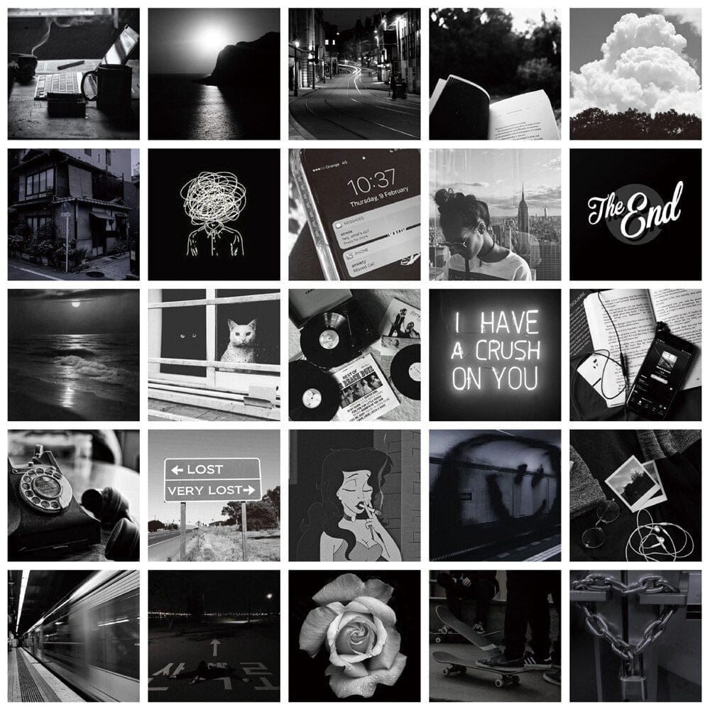 Stickers Noir et Blanc<br> Photos (50 pcs)