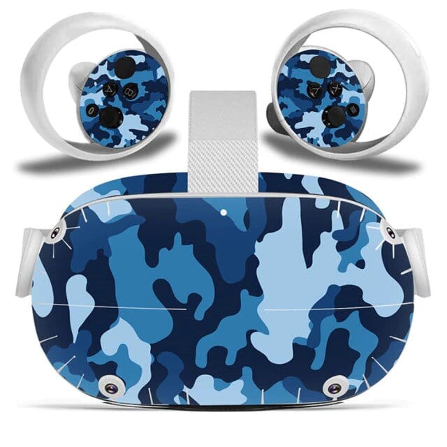 Stickers Oculus Quest 2 Camouflage Bleu Stickers Mania