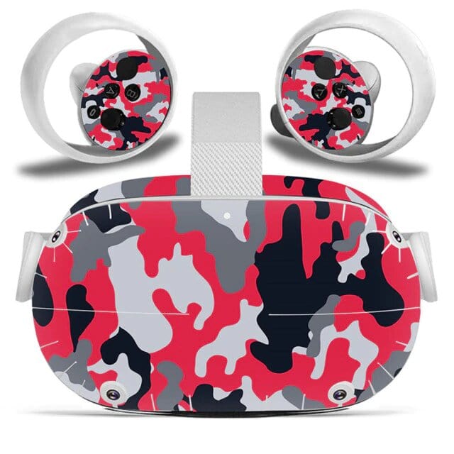 Stickers Oculus Quest 2 Camouflage Rouge Stickers Mania