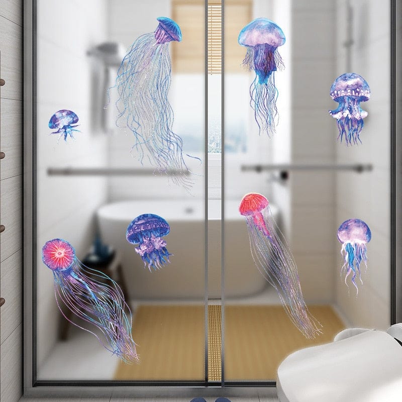 Stickers Paroi de Douche Salle de Bain Méduse Stickers Mania