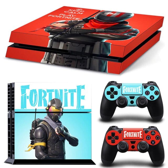 Stickers PS4 Fortnite Rouge et Bleu