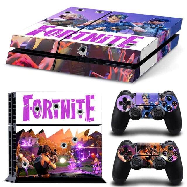 Stickers PS4 Fortnite Violet et Blanc