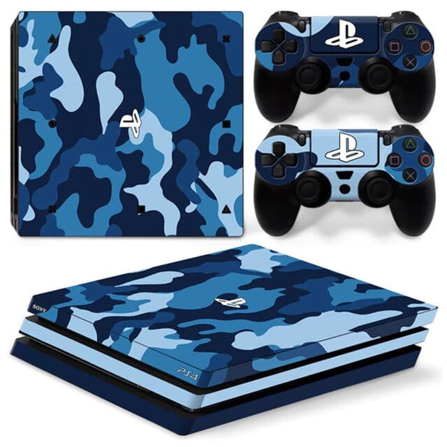 Stickers PS4 Pro Camouflage Bleu