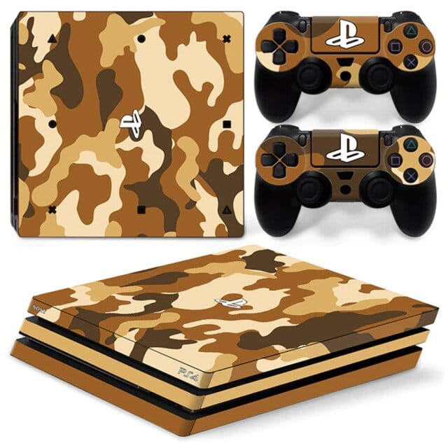 Stickers PS4 Pro Camouflage Marron