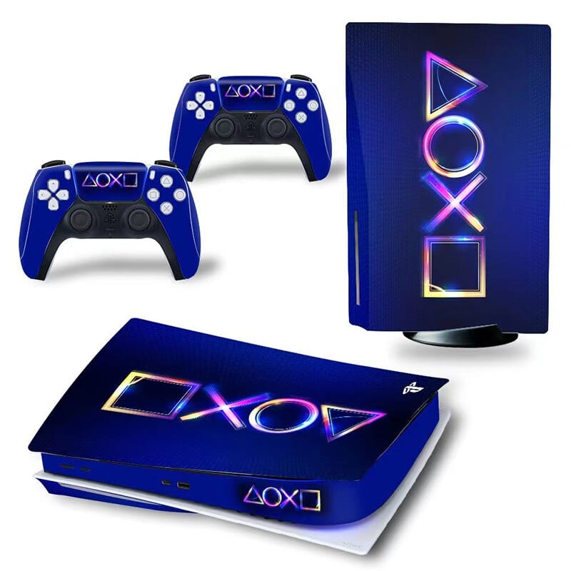 Stickers PS5<br> Boutons Playstation Violet Stickers Mania