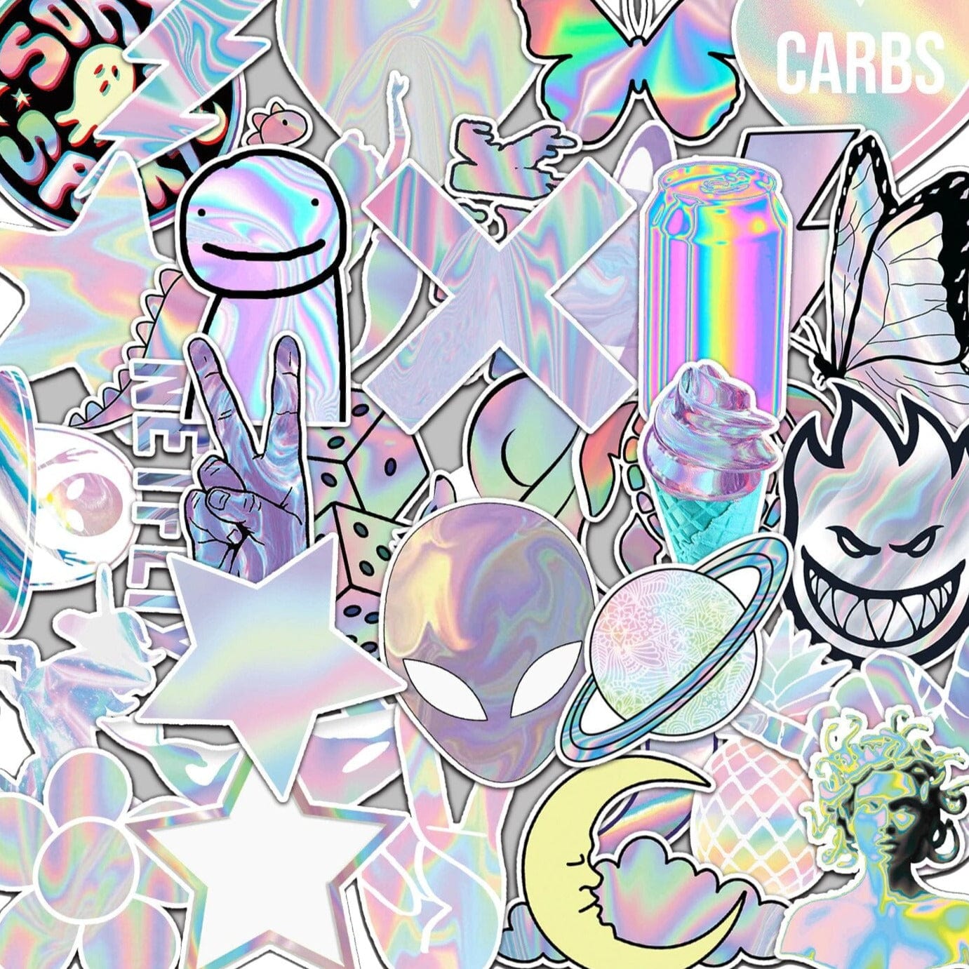 Stickers Skate<br> Holographiques (50 pcs) Stickers Mania