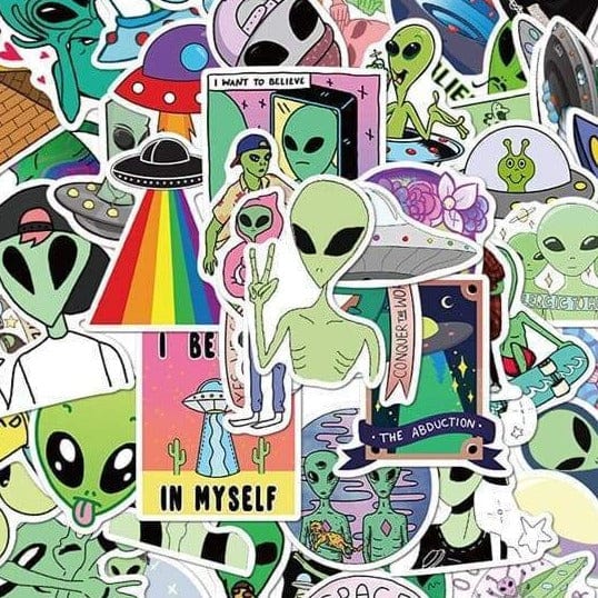 Stickers Skateboard<br> Aliens (50pcs) Stickers Mania