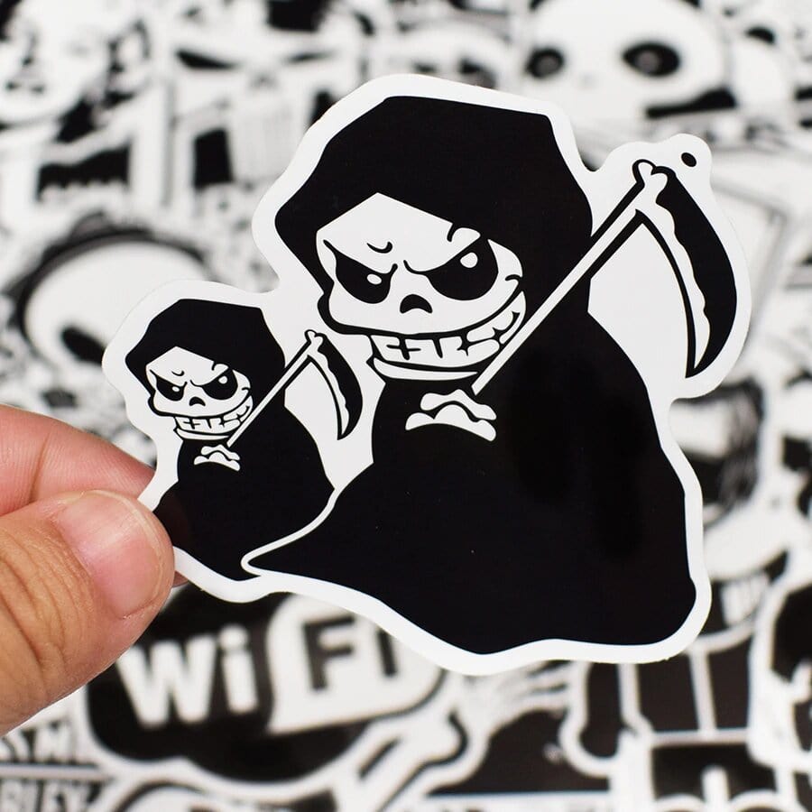 Stickers Skateboard Noir et Blanc (120 stickers) Stickers Mania