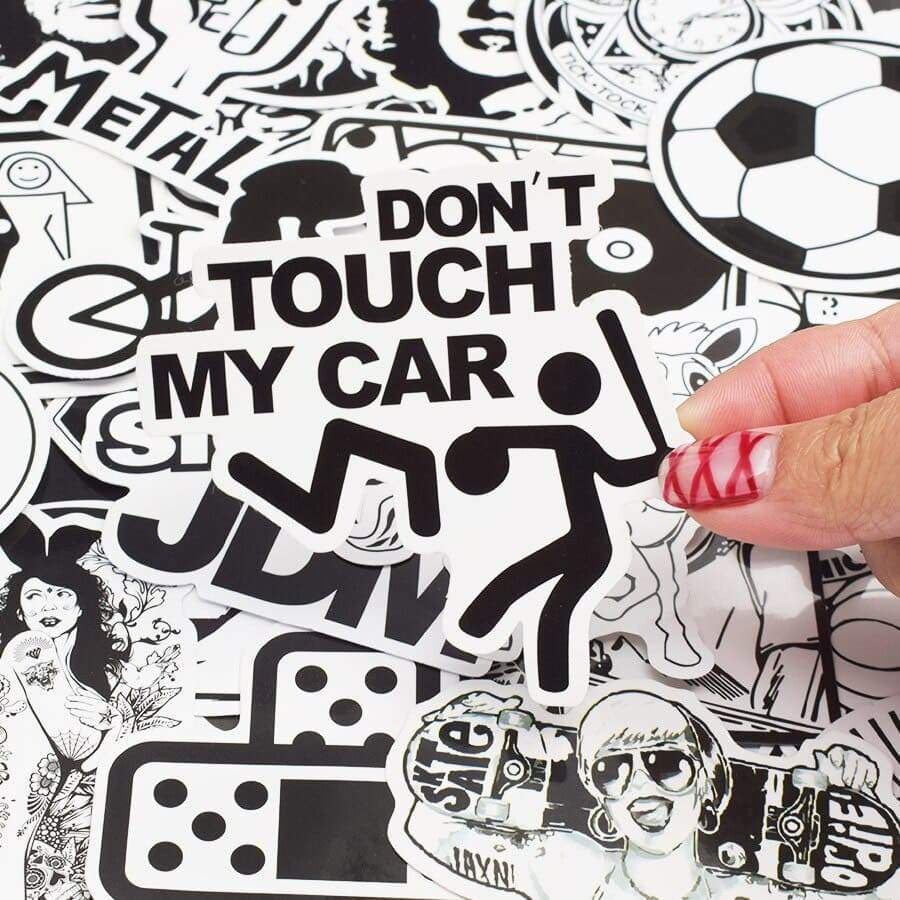 Stickers Skateboard Noir et Blanc Stickers Mania
