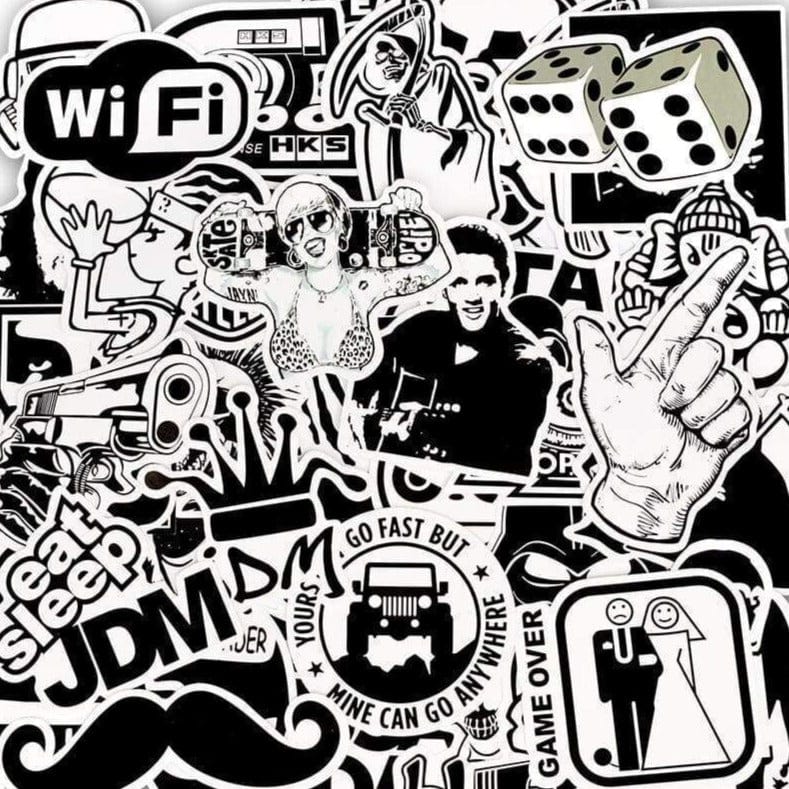 Stickers Skateboard Noir et Blanc Stickers Mania