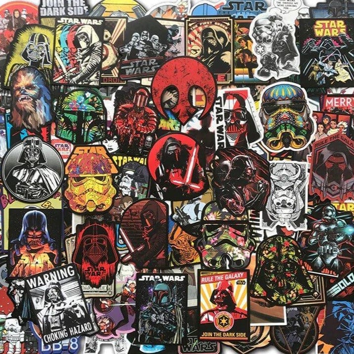 Stickers Star Wars Noir <br> (pack de 100) Stickers Mania