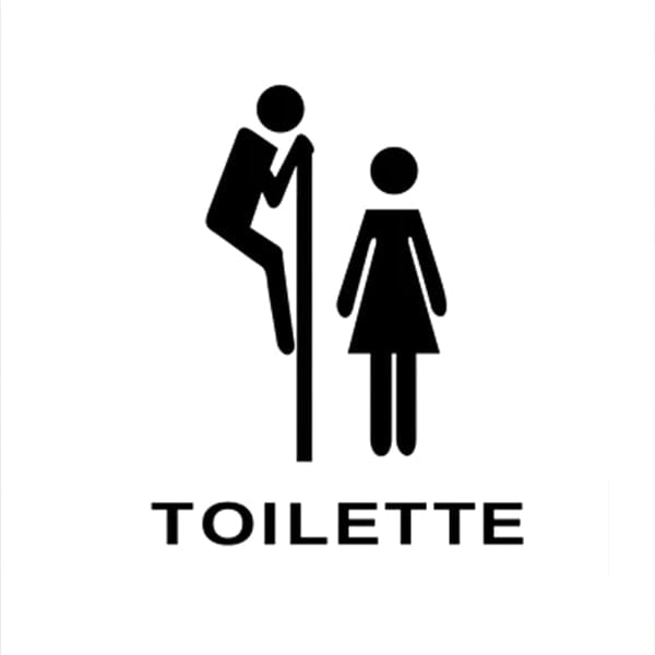 Stickers Toilettes Porte 2 Noir Stickers Mania