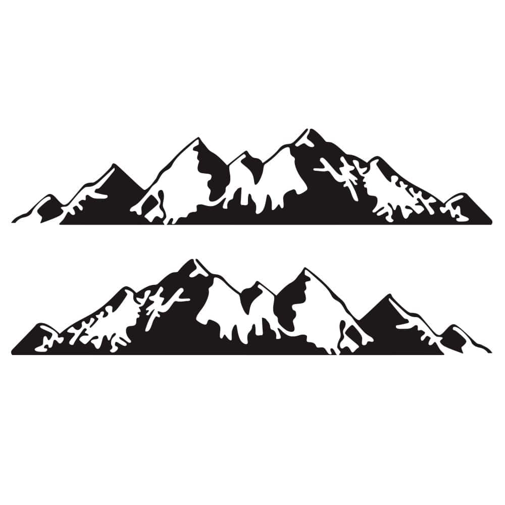 Stickers Van Latéral Montagnes Noir Stickers Mania