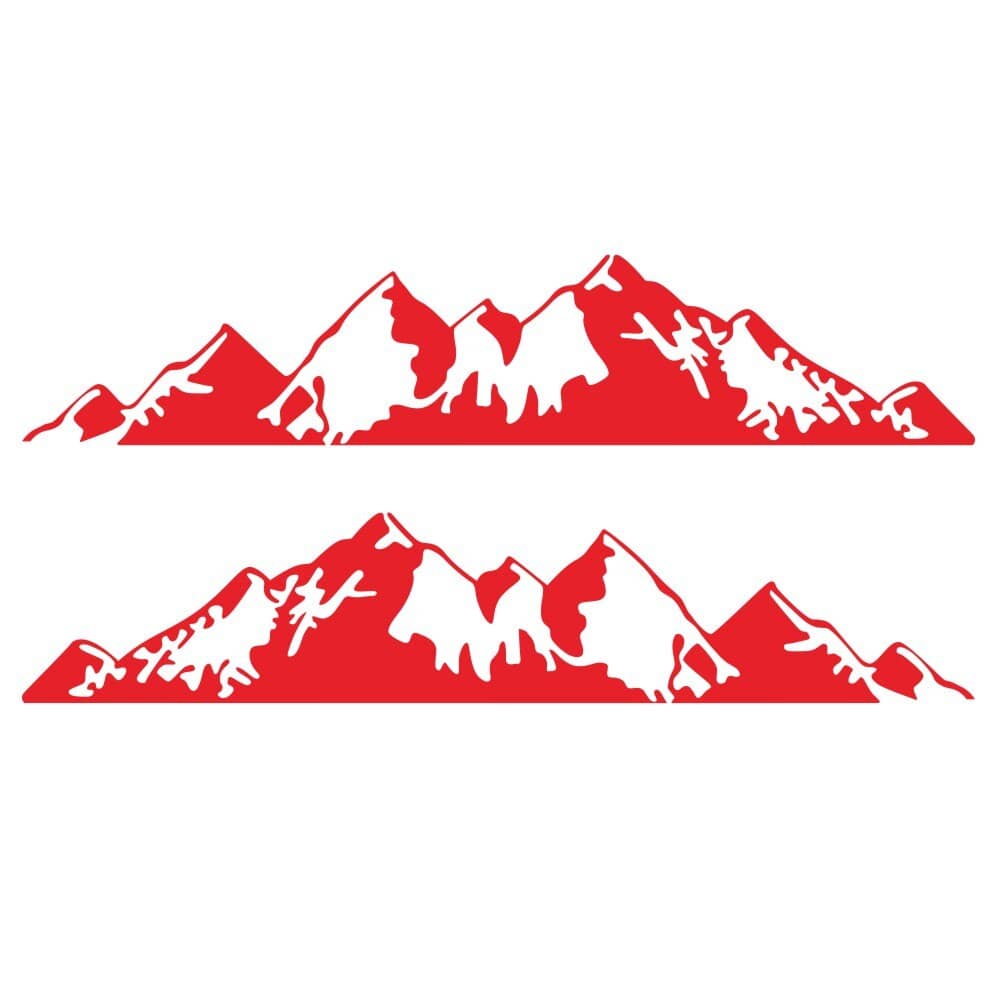 Stickers Van Latéral Montagnes Rouge Stickers Mania