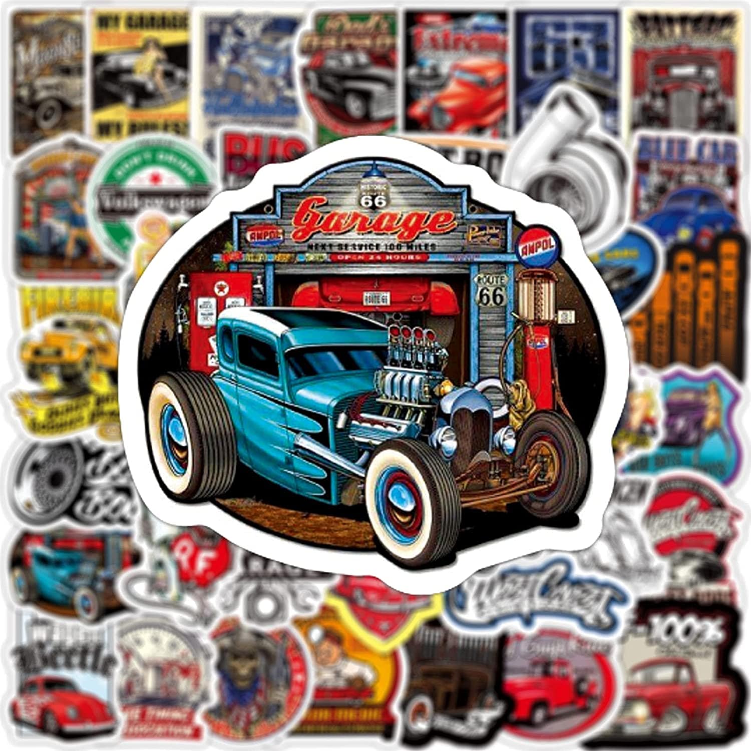 Stickers Vintage<br> Automobile (50 pcs) Stickers Mania