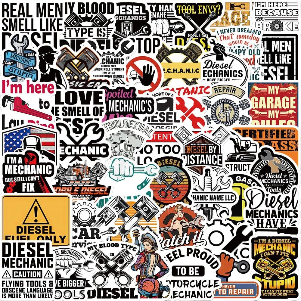 Stickers Vintage<br> Garage (50 pcs) Stickers Mania