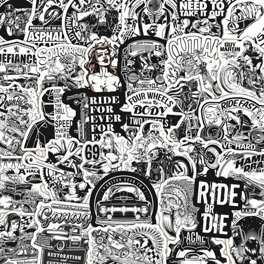 Stickers Vintage<br> Noir et Blanc (50 pcs) Stickers Mania