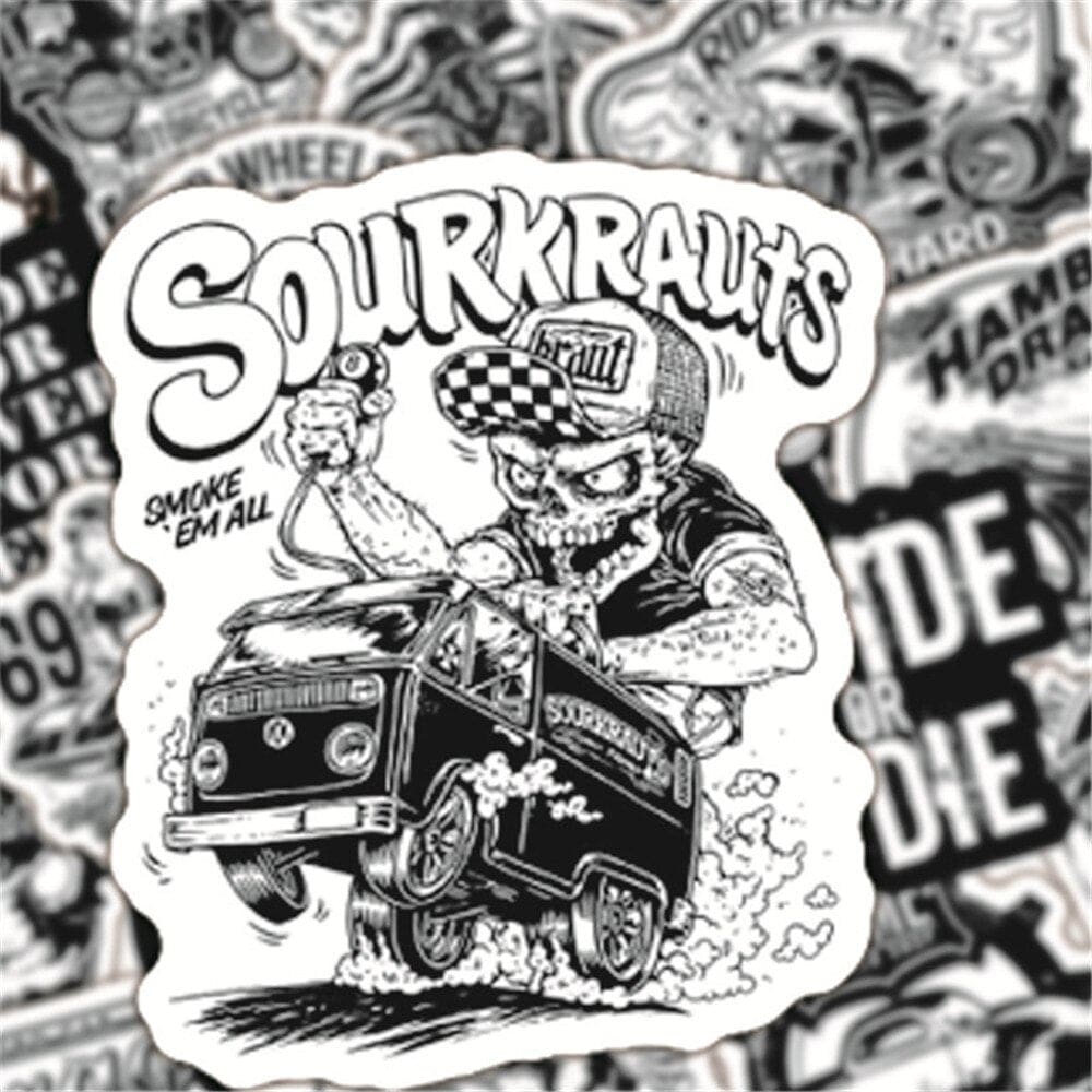 Stickers Vintage<br> Noir et Blanc (50 pcs) Stickers Mania