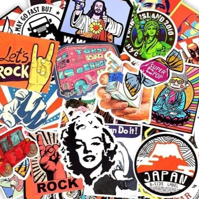 Stickers Vintage<br> USA (50 pcs) Stickers Mania