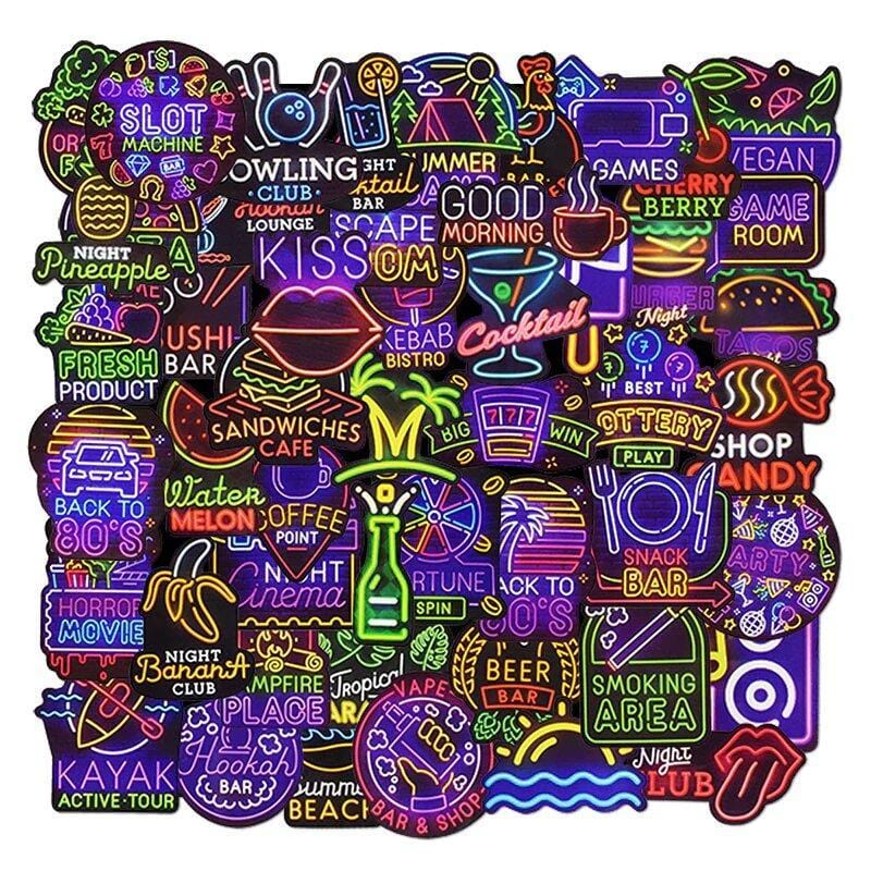 Stickers Vintage Néon Stickers Mania
