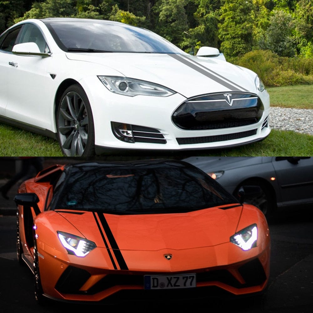 Stickers Voiture 2 Bandes Stickers Mania