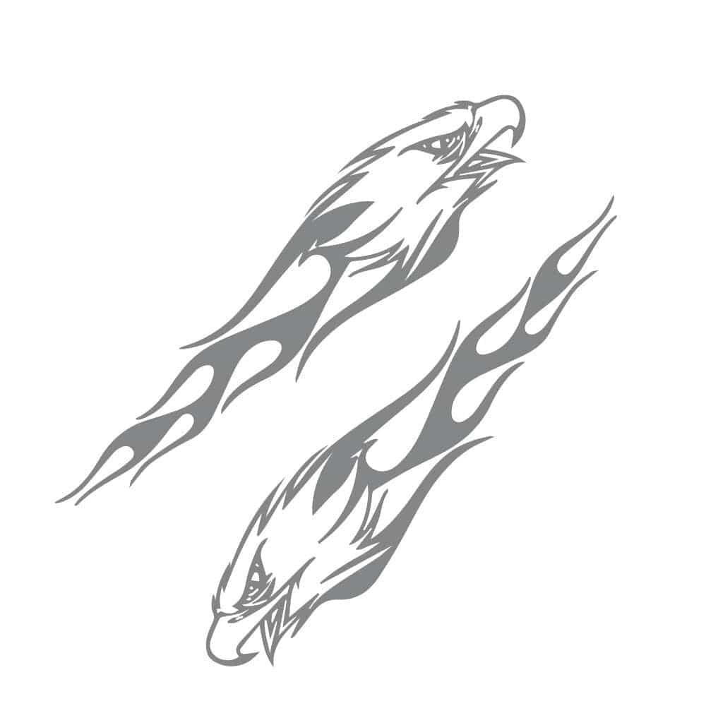 Stickers Voiture Aigle Enflammé Gris Stickers Mania