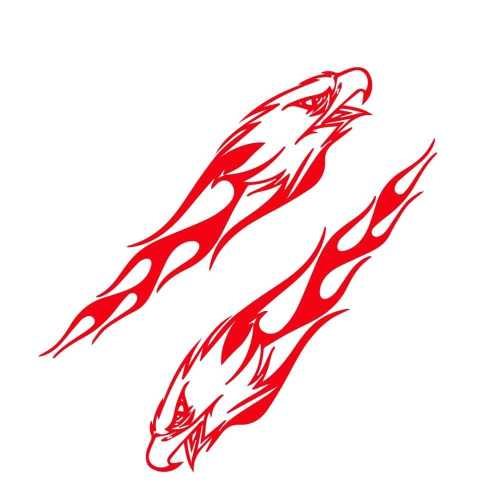 Stickers Voiture Aigle Enflammé Rouge Stickers Mania